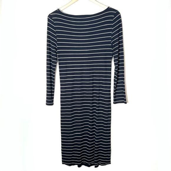 BCBGMAXAZRIA black w white stripes knit long sleeve midi dress size 6? B96 - Picture 4 of 4
